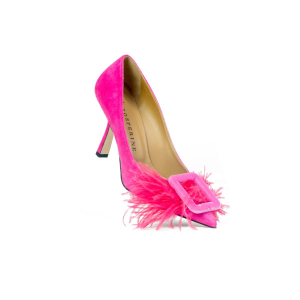 Prosperine Decolletè da Donna in Camoscio con Piume