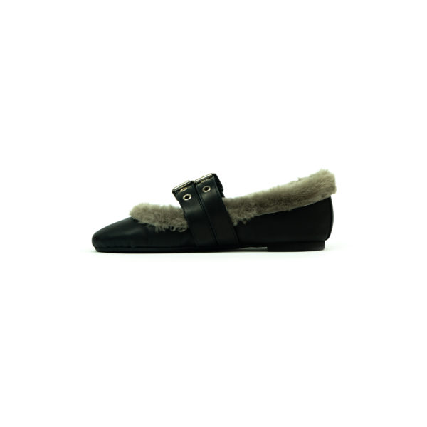 Prosperine Ballerina Da Donna In Nappa Con Peluche