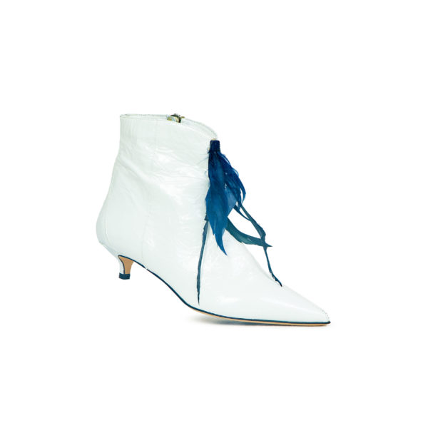 Prosperine Stivale Da Donna In Vernice Con Piume