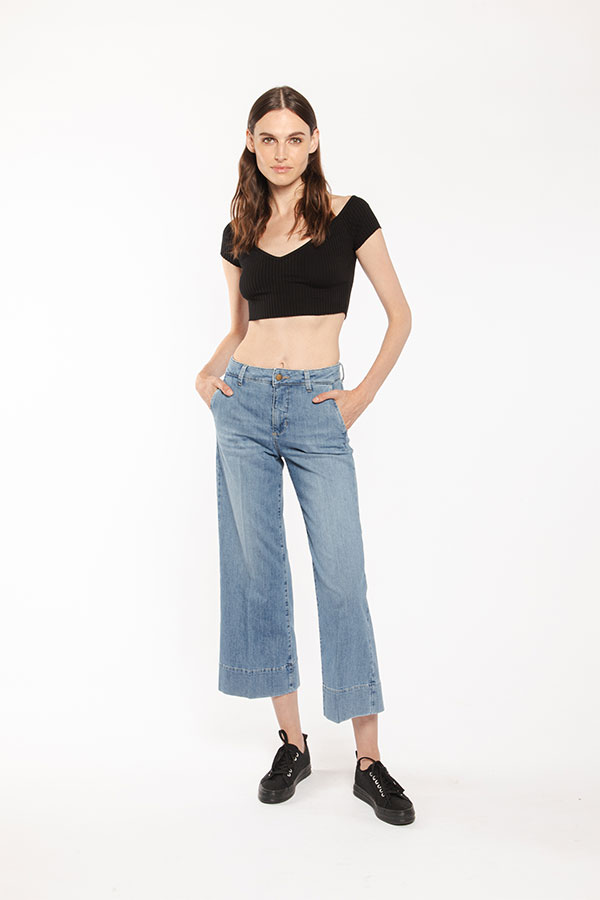 PS. Don't Forget Me EVA MID RISE PALAZZO CROPPED FIT