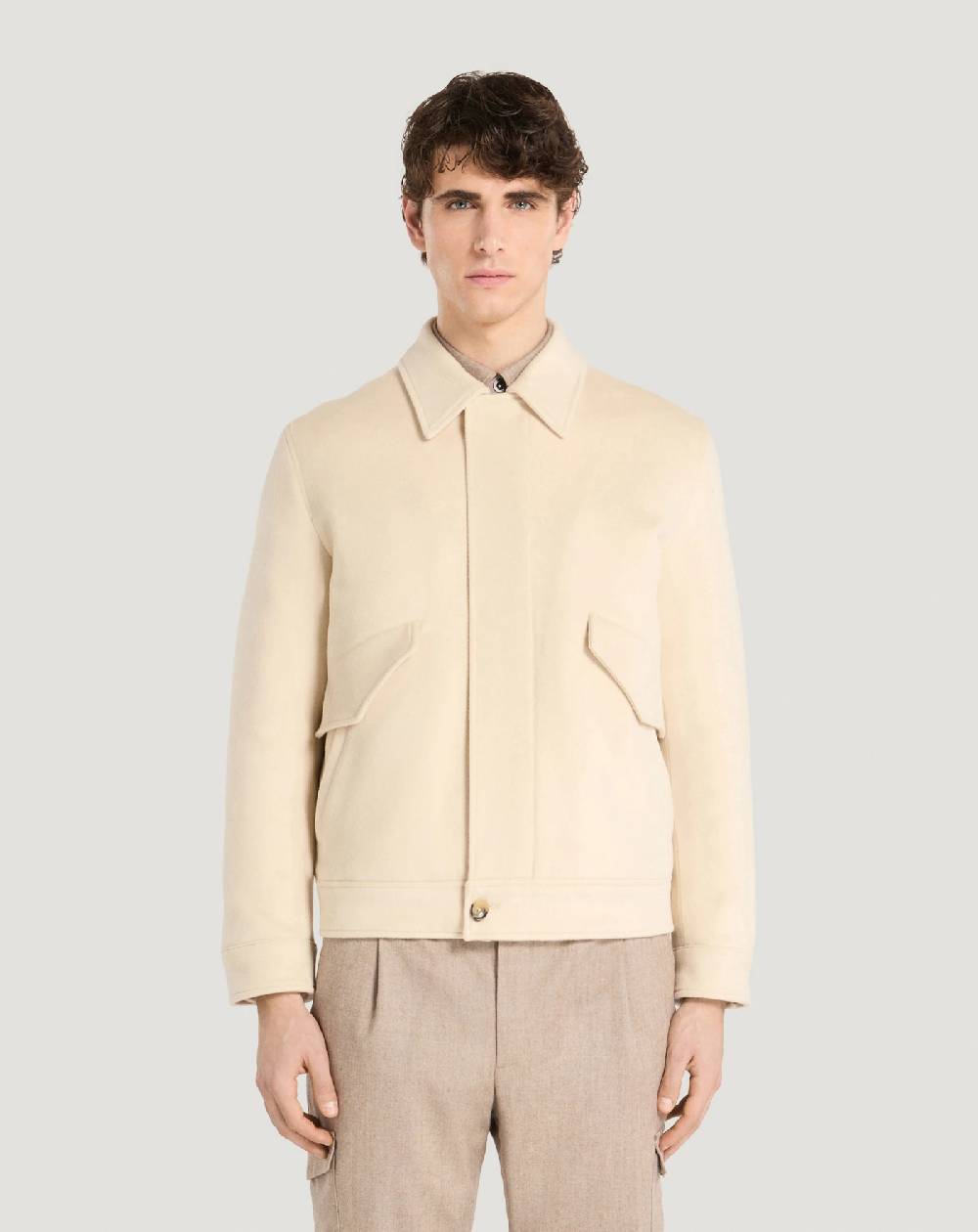 Pt Torino Giacca Trucker In Drap Di Lana E Cachemire