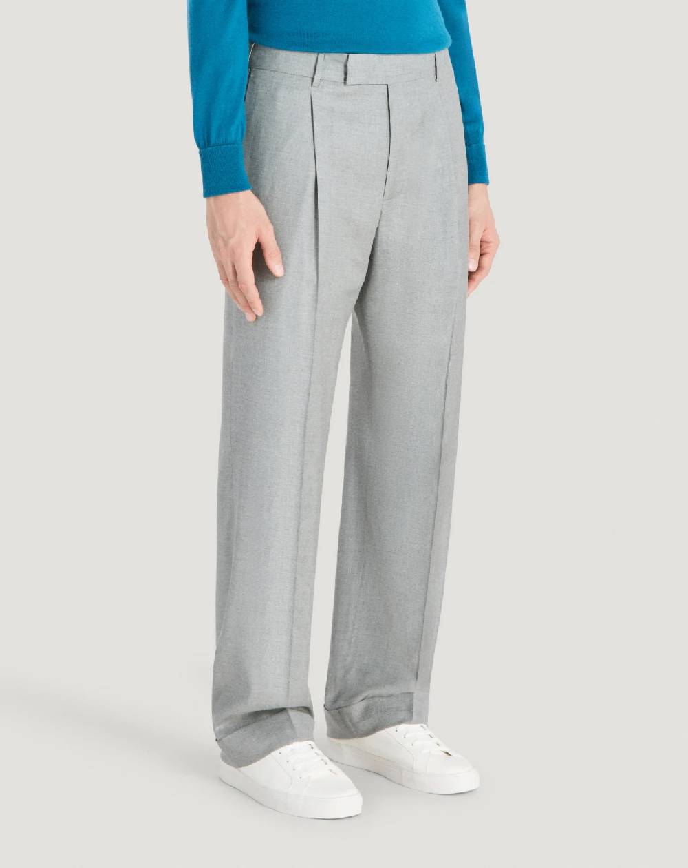 Pt Torino Pantaloni Quindici In Twill Di Lana Fluida