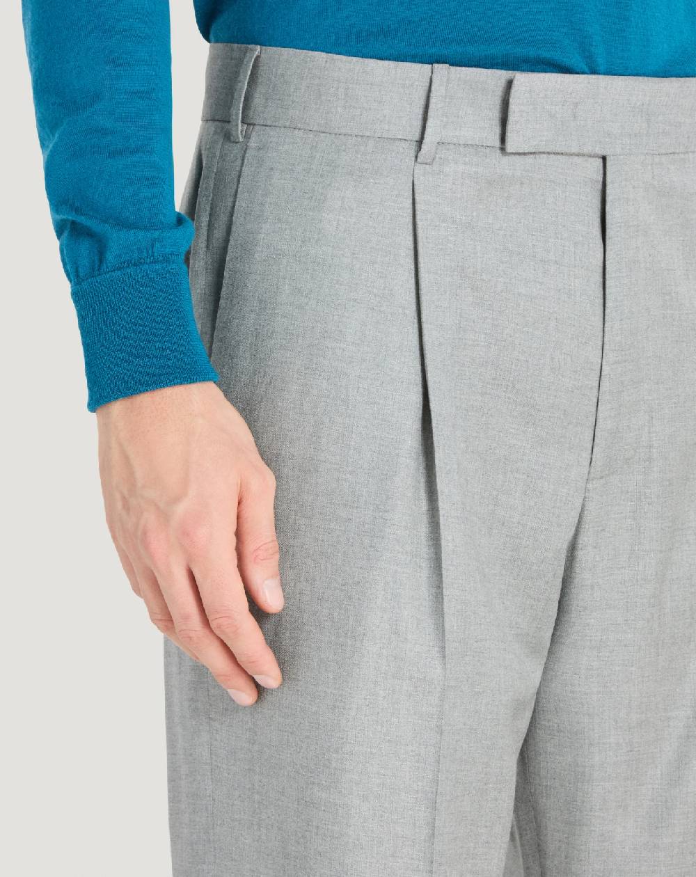 Pt Torino Pantaloni Quindici In Twill Di Lana Fluida