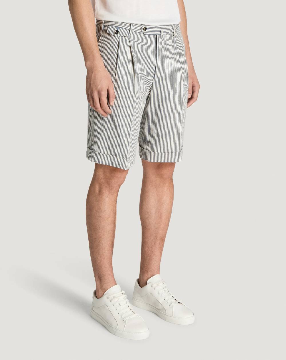 Pt Torino Bermuda In Cotone A Righe