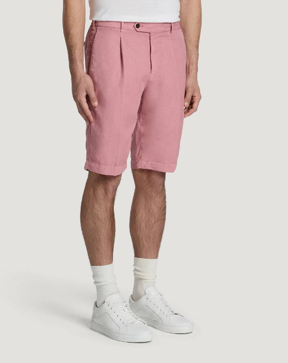 Pt Torino Bermuda In Cotone E Lino Batavia