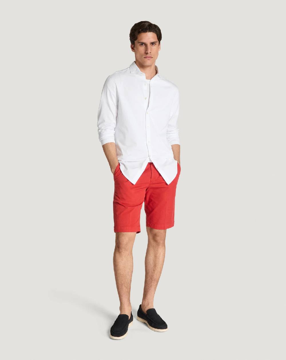 Pt Torino Bermuda In Gabardina Di Cotone