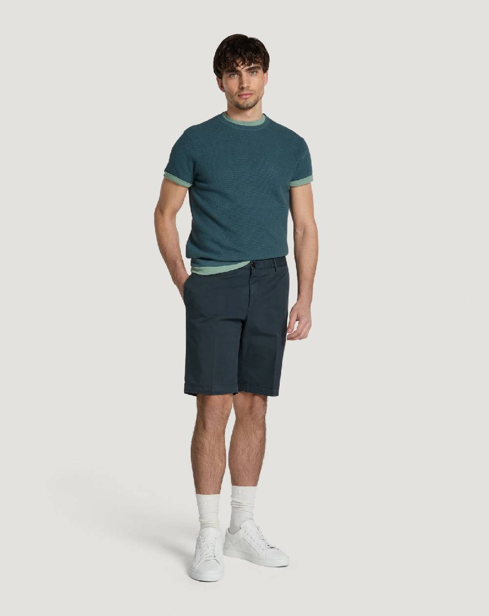 Pt Torino Bermuda In Gabardina Stretch