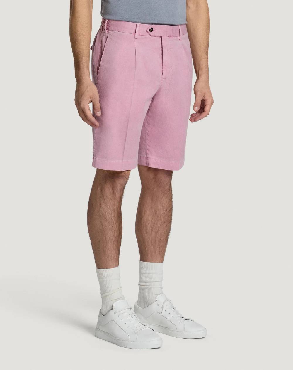 Pt Torino Bermuda In Lino Stretch Délavé