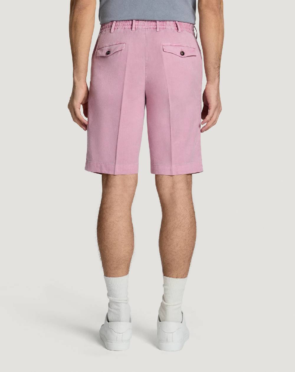 Pt Torino Bermuda In Lino Stretch Délavé