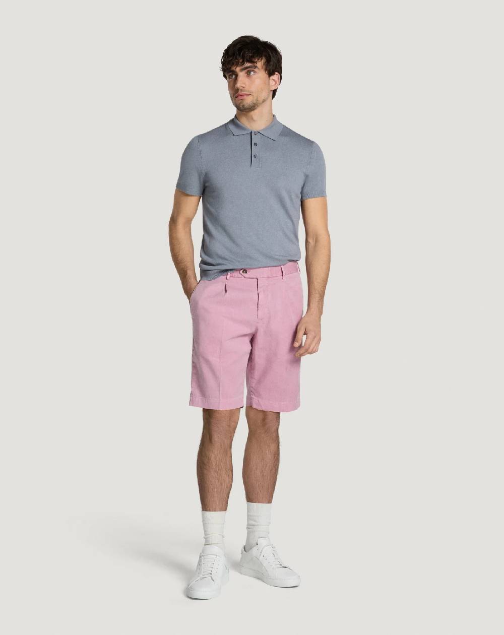 Pt Torino Bermuda In Lino Stretch Délavé