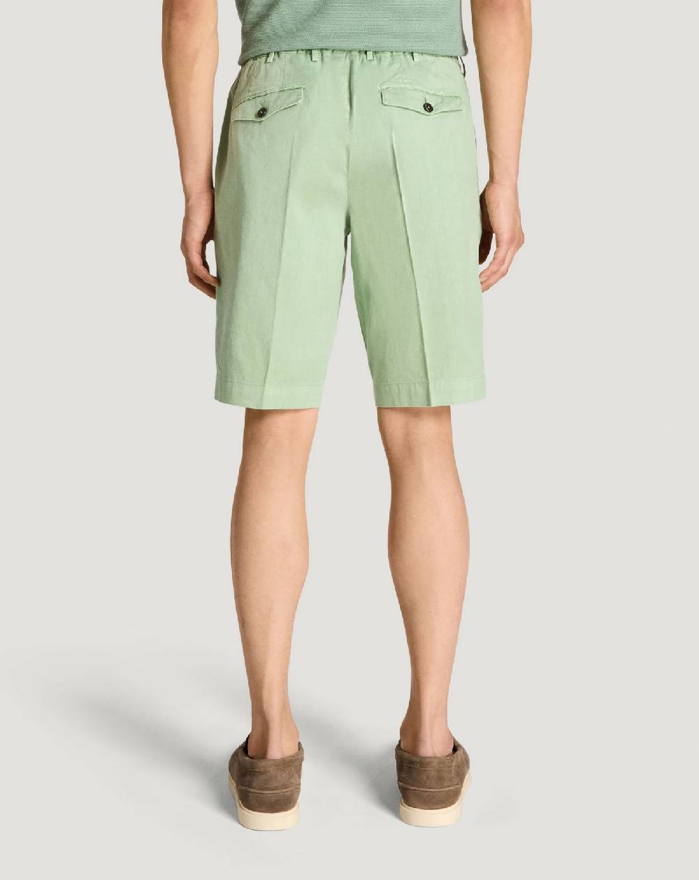 Pt Torino Bermuda In Lino Stretch Délavé