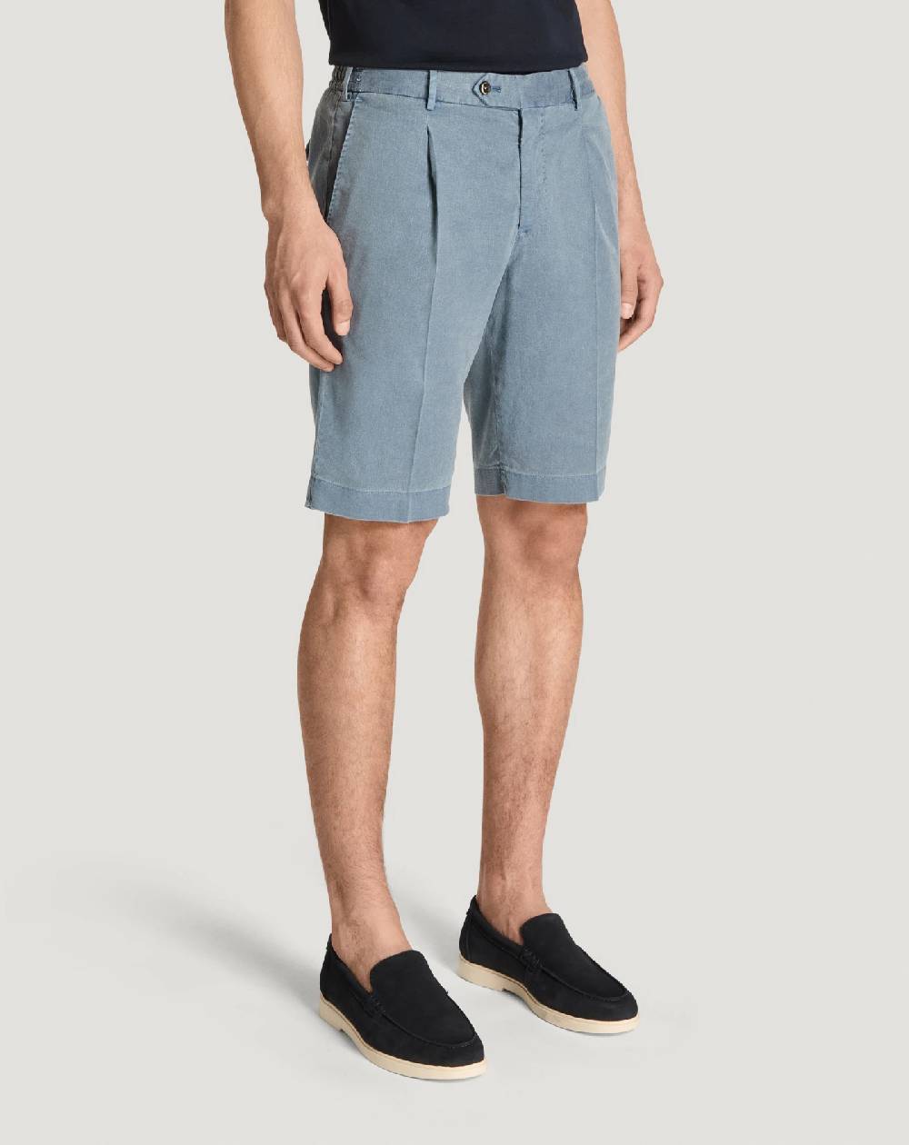 Pt Torino Bermuda In Lino Stretch Délavé