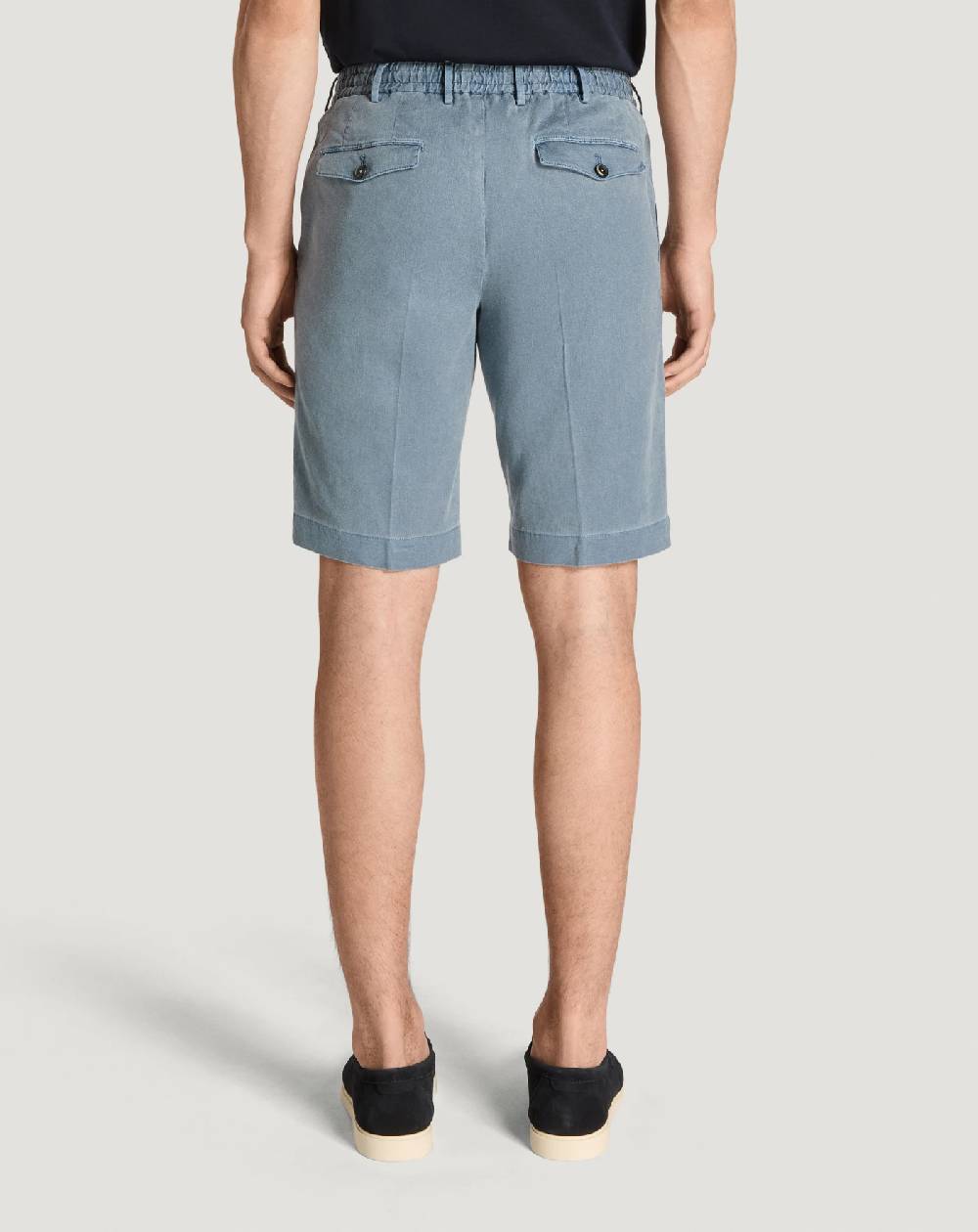 Pt Torino Bermuda In Lino Stretch Délavé