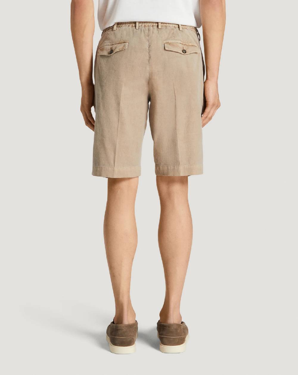 Pt Torino Bermuda In Lino Stretch Délavé