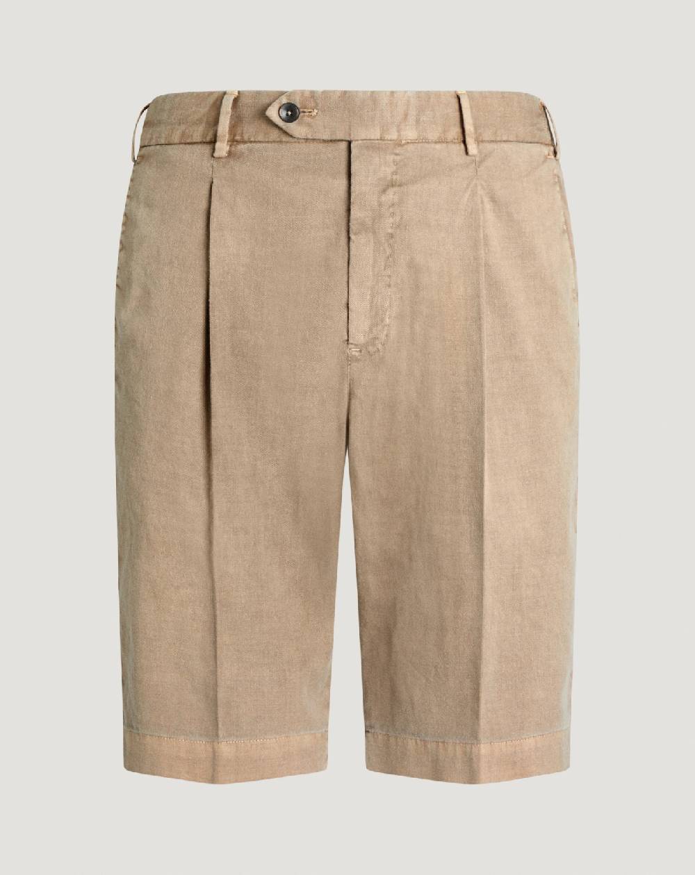 Pt Torino Bermuda in lino stretch délavé