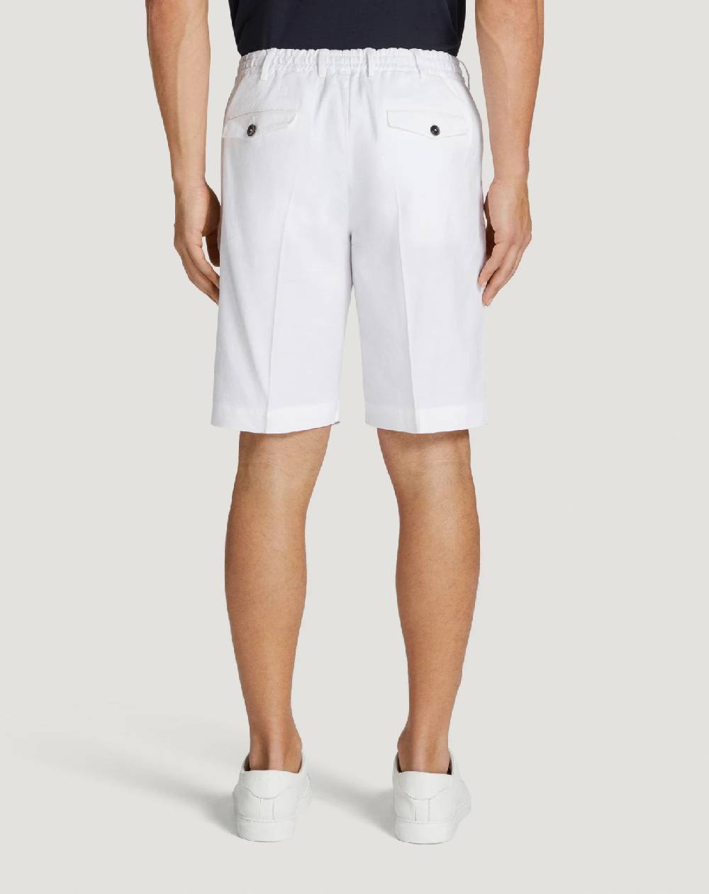 Pt Torino Bermuda In Lino Stretch Délavé