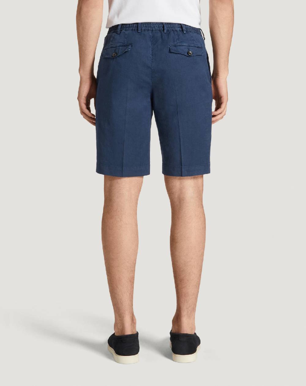 Pt Torino Bermuda In Lino Stretch Délavé