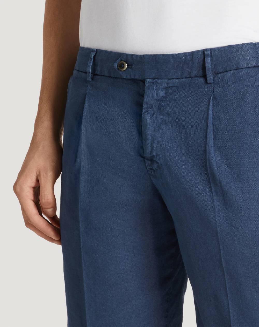 Pt Torino Bermuda In Lino Stretch Délavé