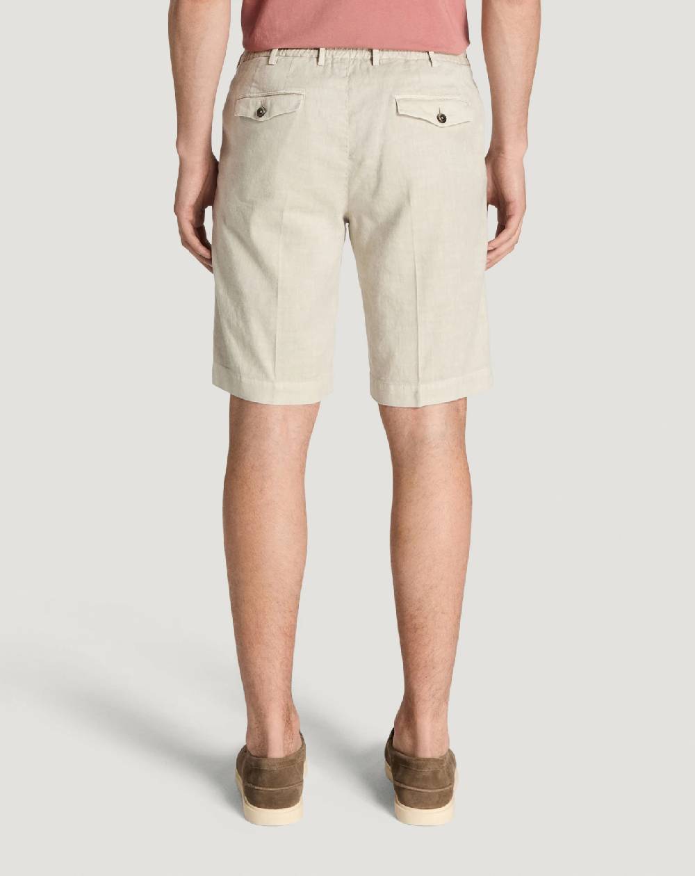 Pt Torino Bermuda In Lino Stretch Délavé