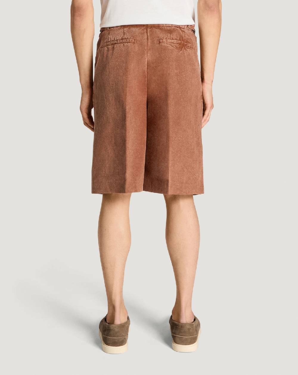 Pt Torino Bermuda In Twill Di Cotone E Lino