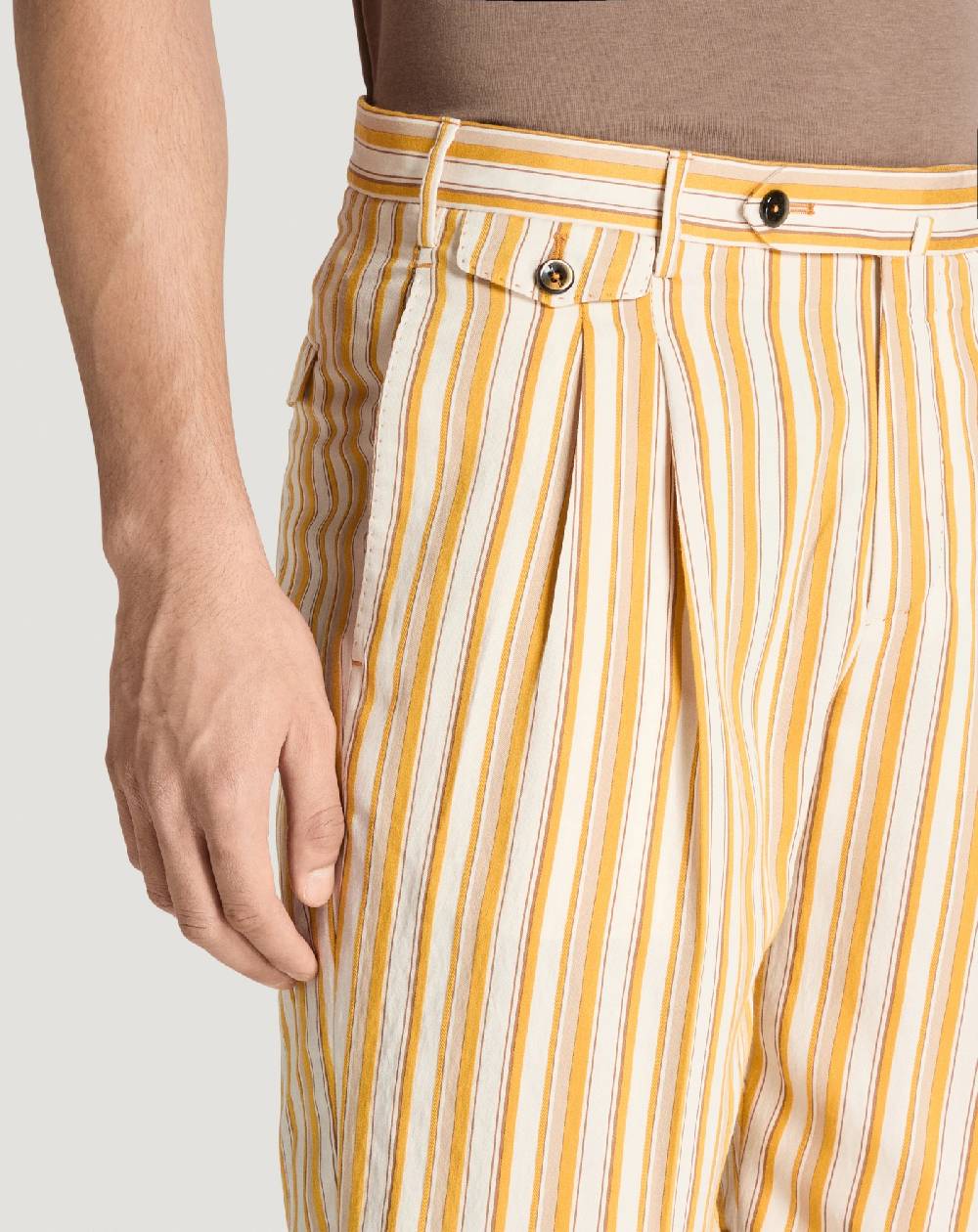 Pt Torino Bermuda In Viscosa Fluida A Righe