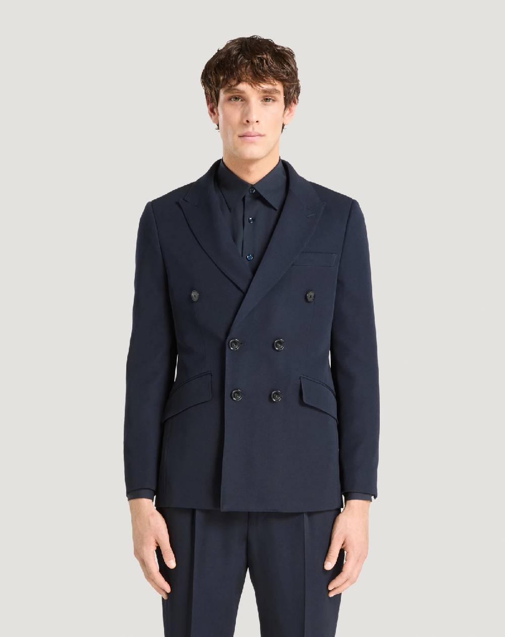 Pt Torino Blazer In Lana Granité