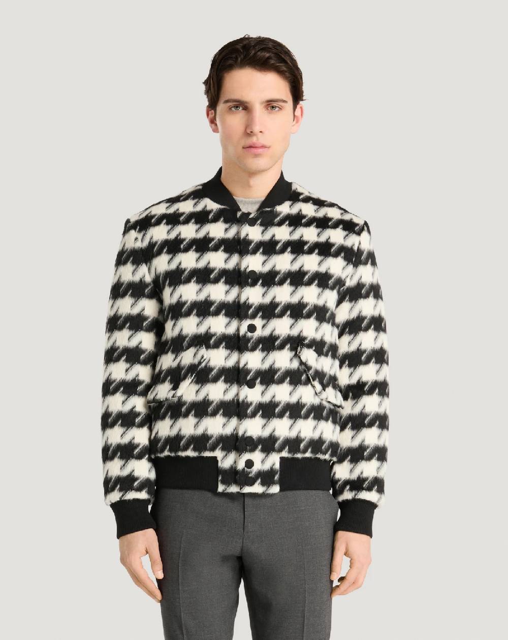 Pt Torino Bomber In Velour Pied-de-poule