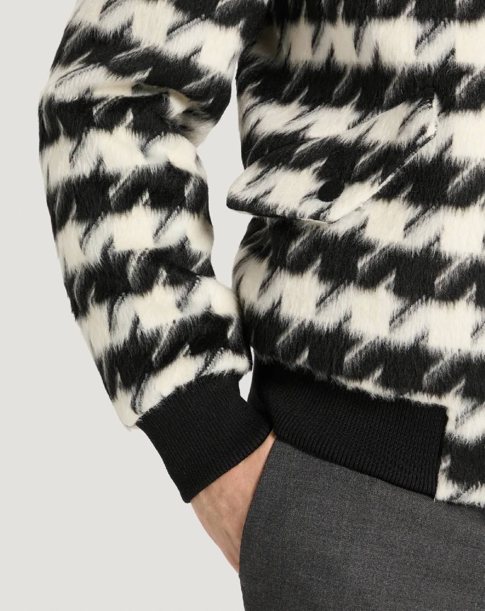 Pt Torino Bomber In Velour Pied-de-poule