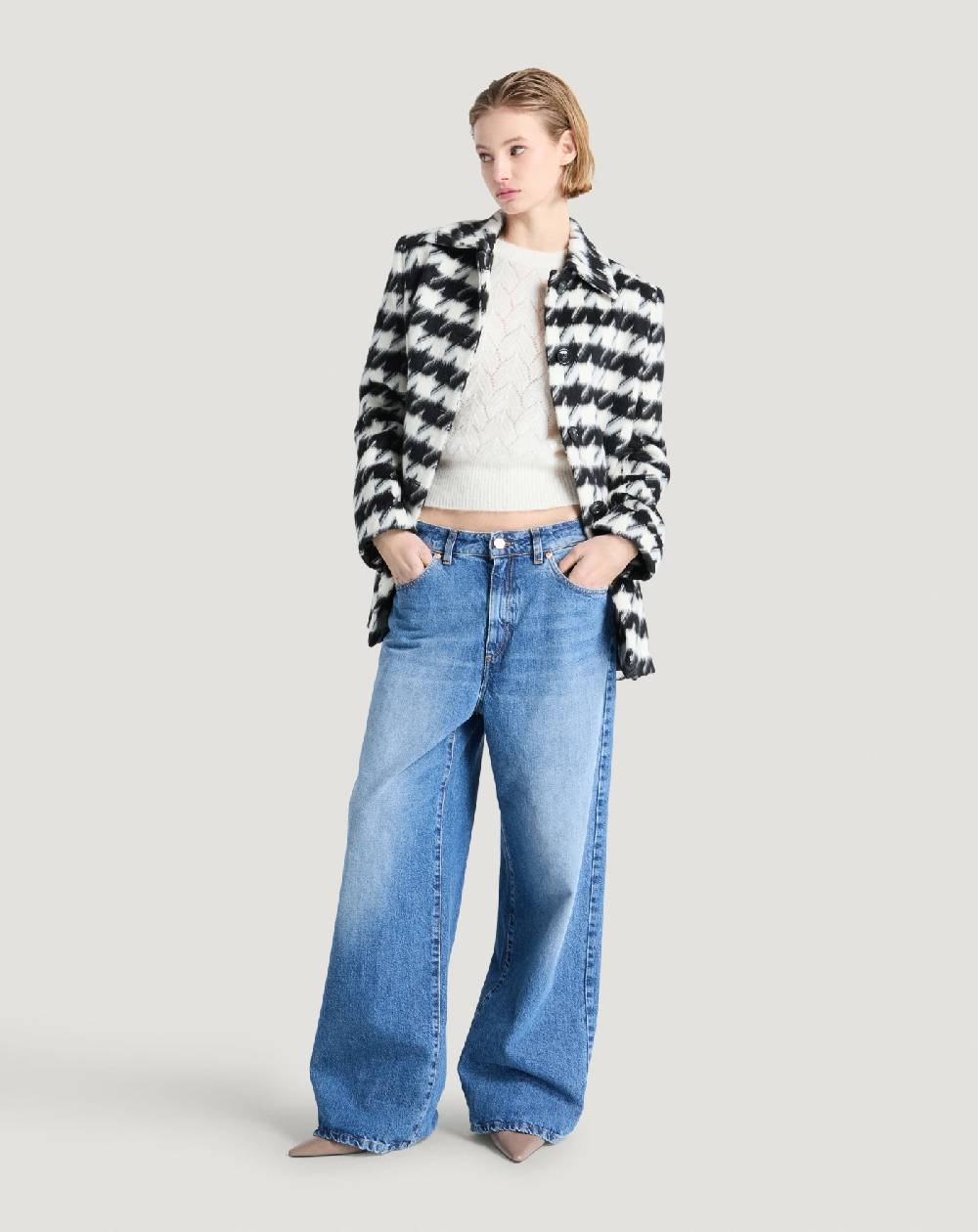 Pt Torino Cappotto In Velour Pied-de-poule