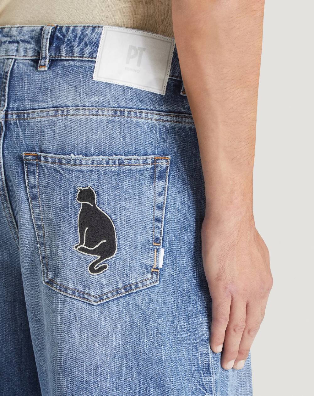 Pt Torino Jeans Skater In Denim Vintage