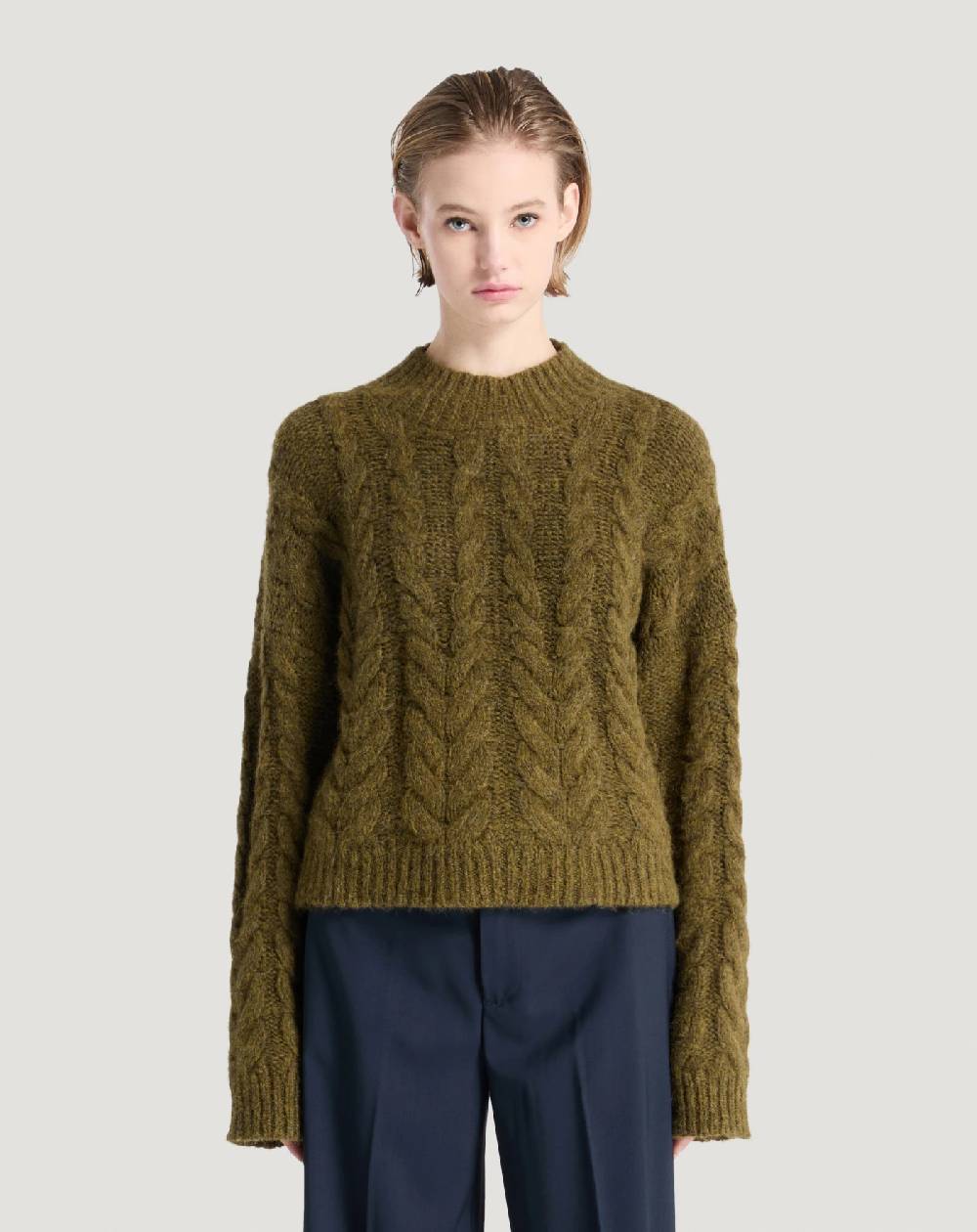 Pt Torino Maglia Boxy In Misto Alpaca