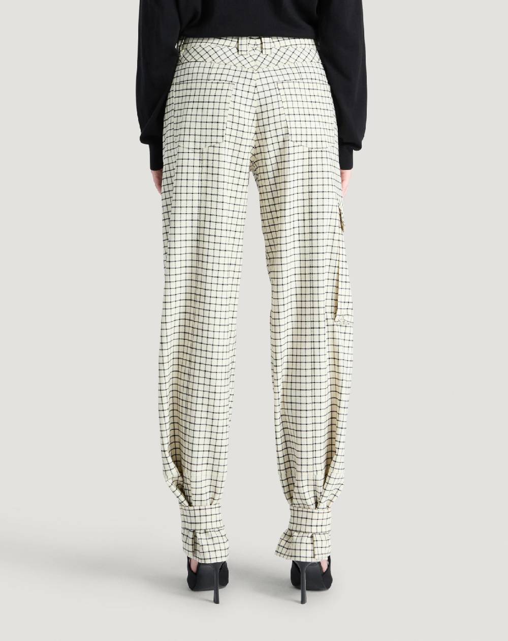 Pt Torino Pantaloni Giselle In Lana Stretch Check