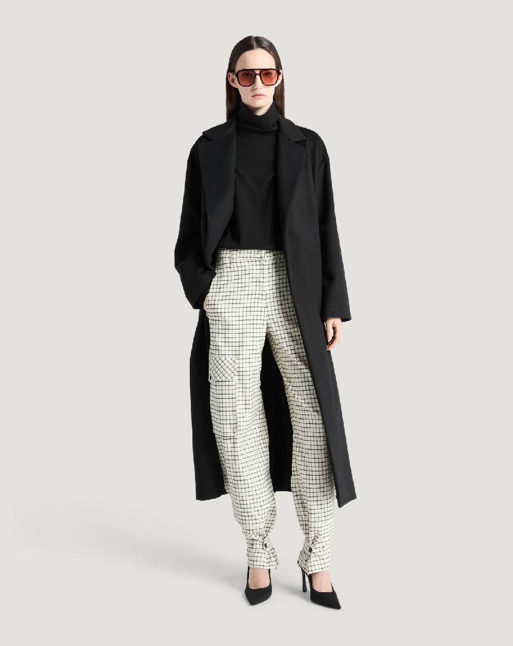 Pt Torino Pantaloni Giselle In Lana Stretch Check