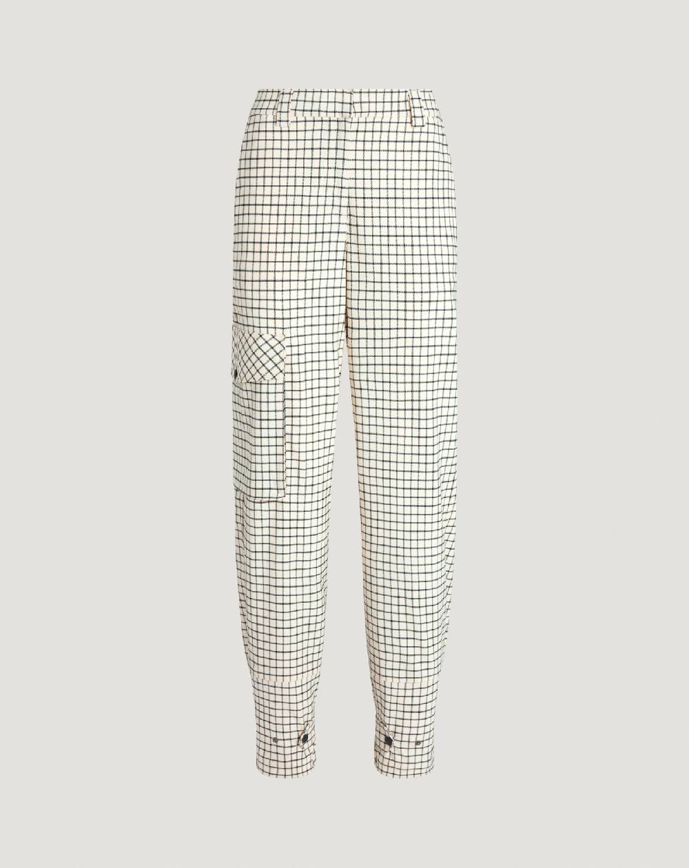Pt Torino Pantaloni Giselle in lana stretch check