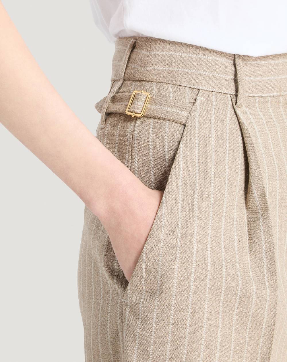 Pt Torino Pantaloni Isabel In Lana Mouliné