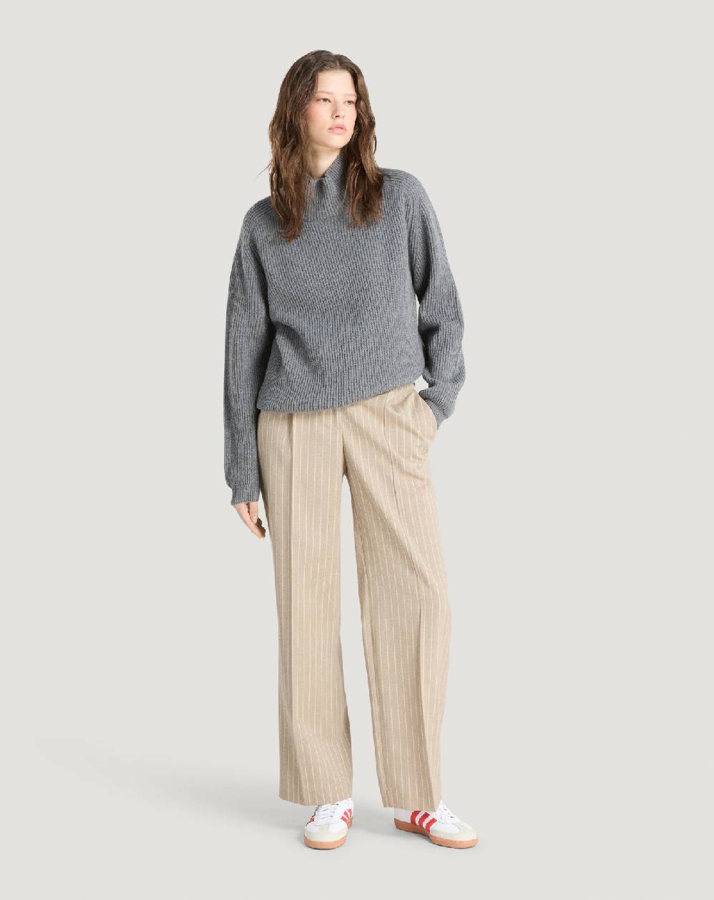 Pt Torino Pantaloni Isabel In Lana Mouliné