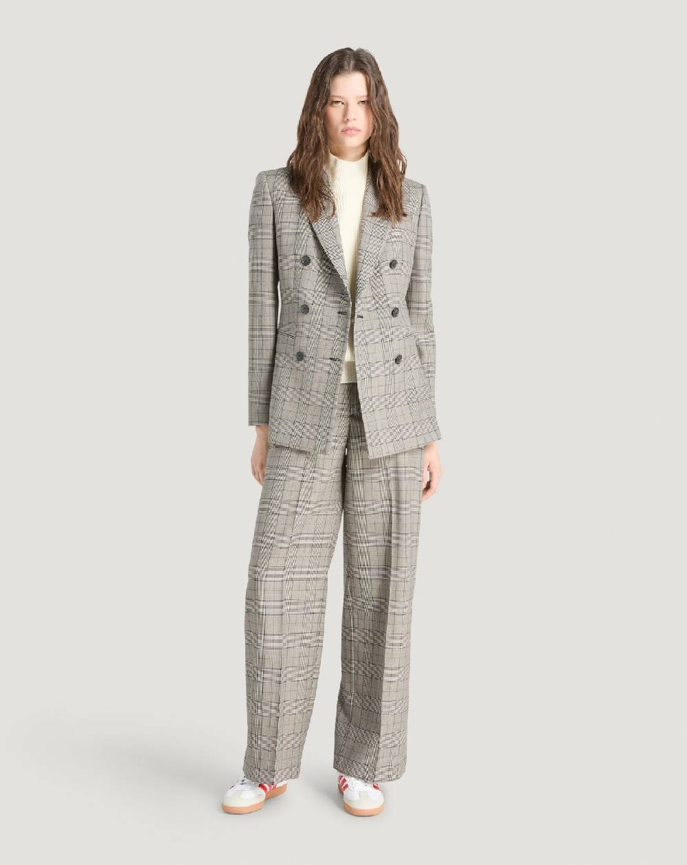 Pt Torino Pantaloni Lorenza In Lana Check