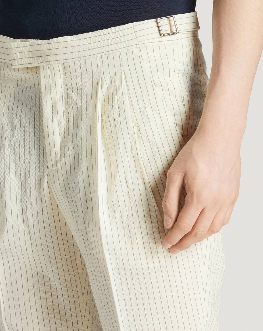 Pt Torino Pantaloni Master In Lana Seersucker