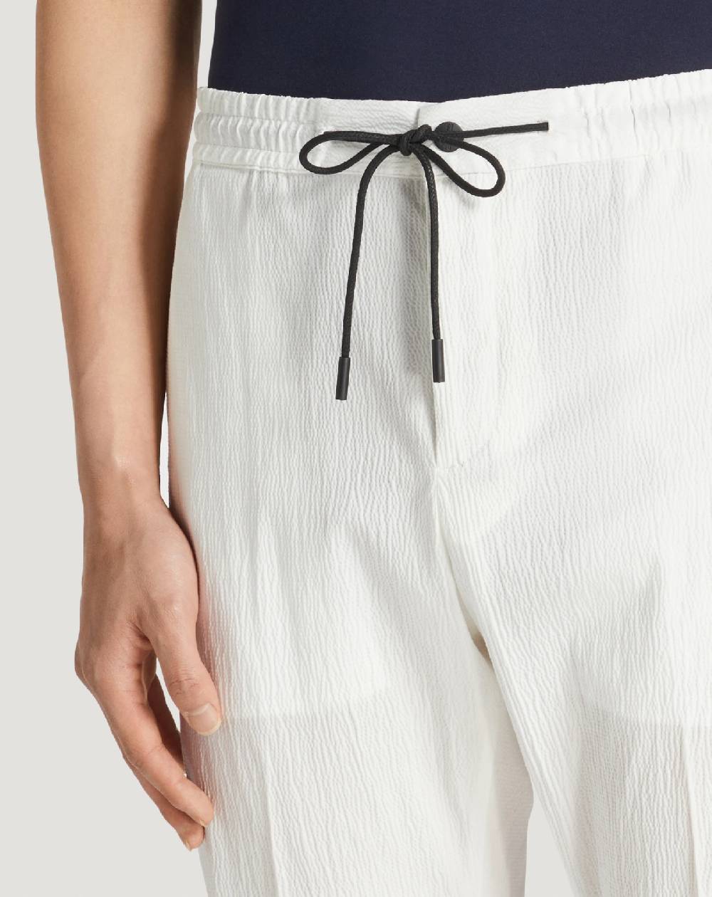 Pt Torino Pantaloni Omega In Cotone Seersucker