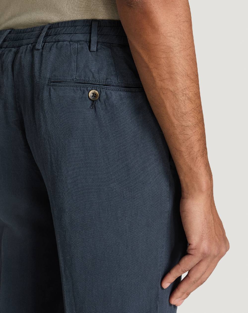 Pt Torino Pantaloni Slim In Cotone E Lino Batavia