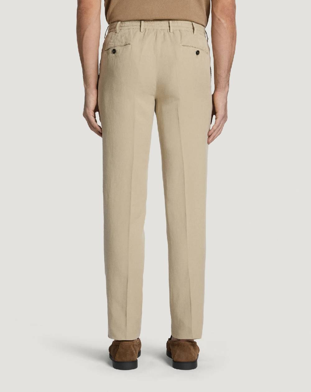 Pt Torino Pantaloni Slim In Cotone E Lino Batavia