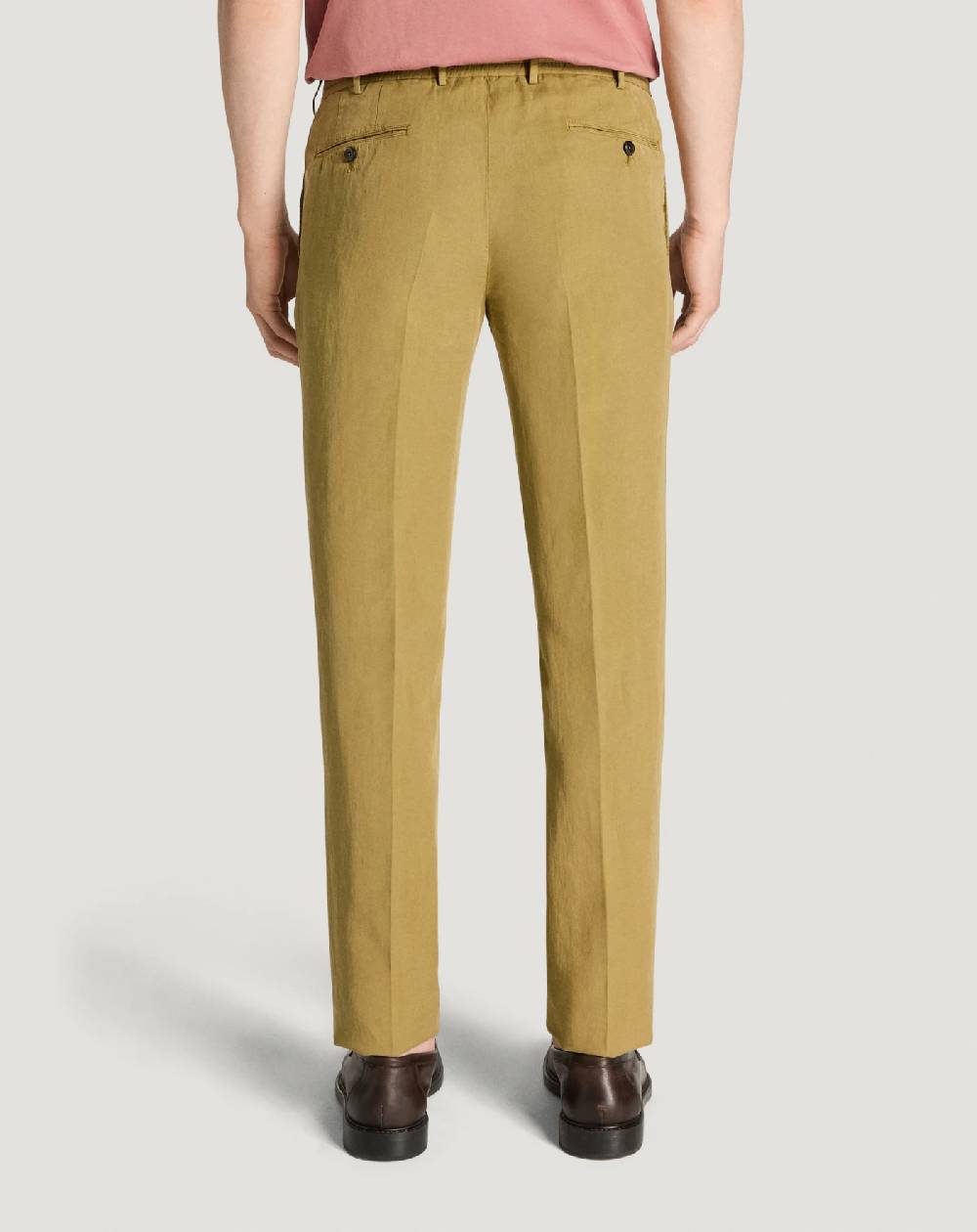 Pt Torino Pantaloni Slim In Cotone E Lino Batavia