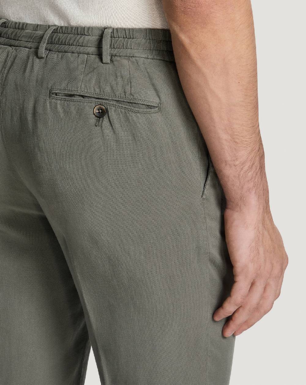 Pt Torino Pantaloni Slim In Cotone E Lino Batavia