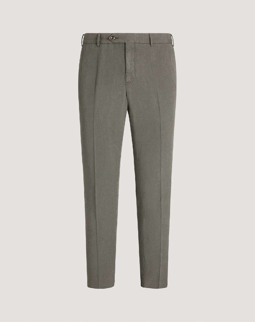 Pt Torino Pantaloni Slim in cotone e lino batavia
