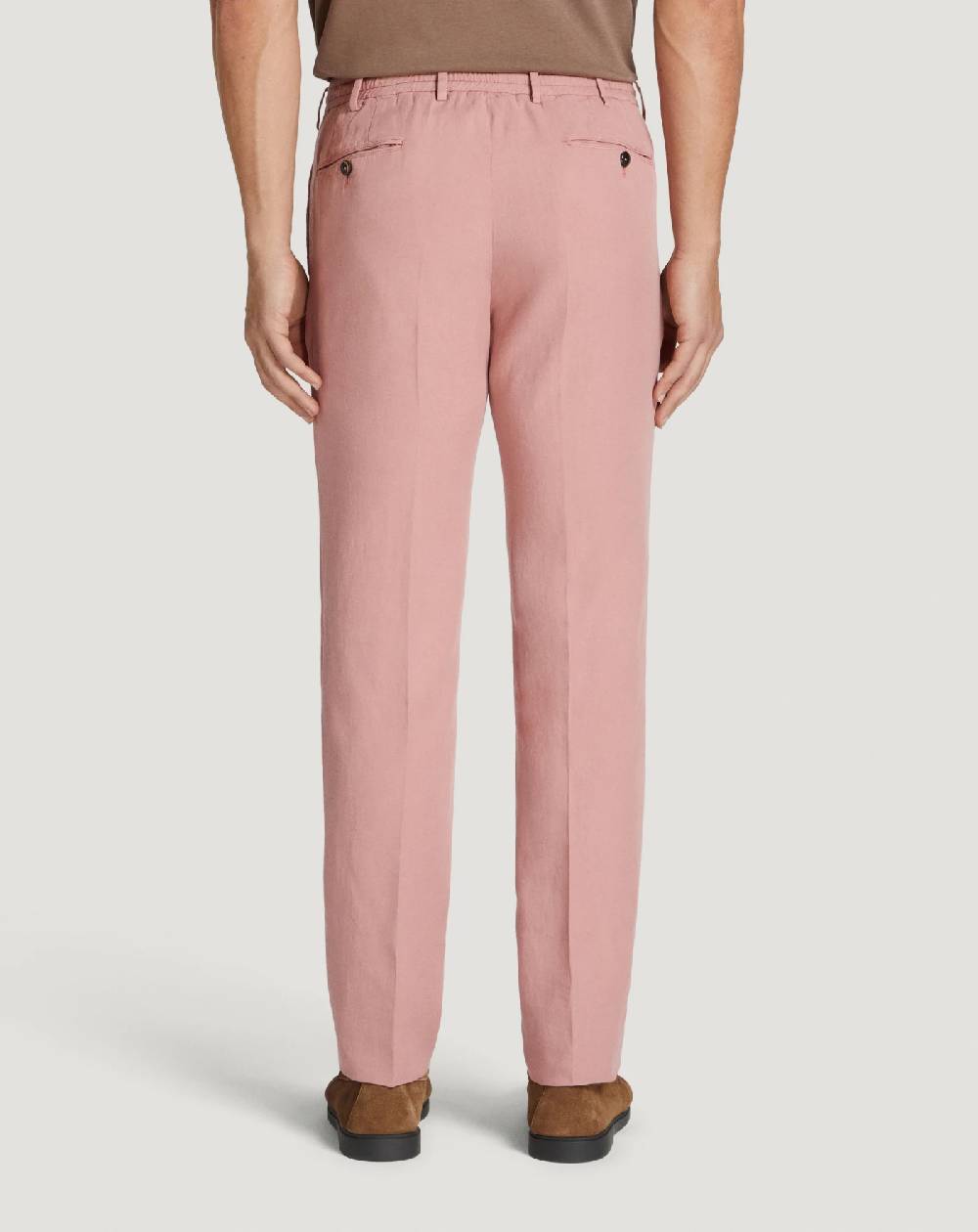 Pt Torino Pantaloni Slim In Cotone E Lino Batavia