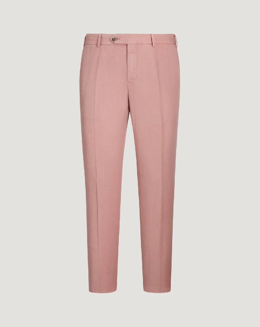 Pt Torino Pantaloni Slim in cotone e lino batavia