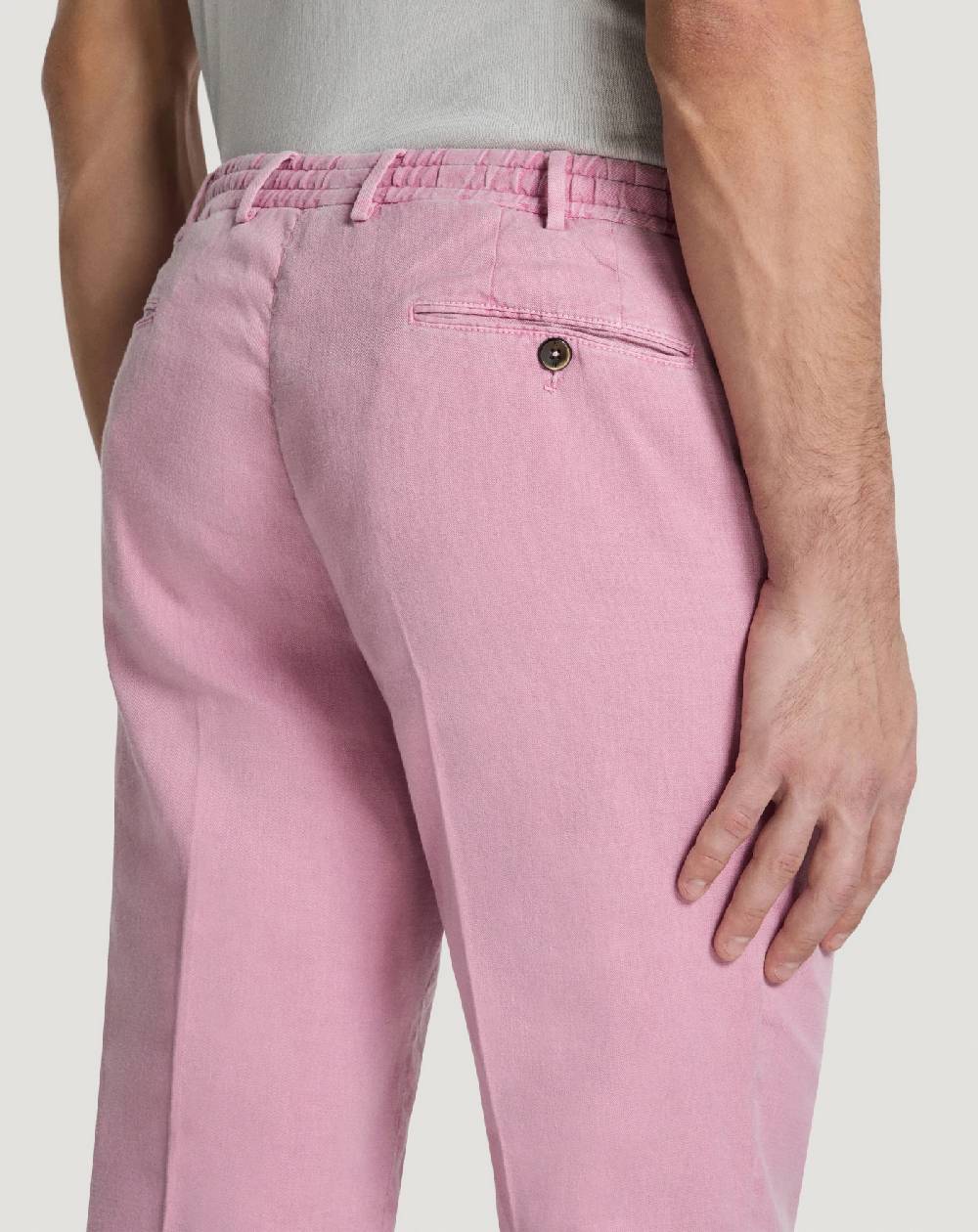 Pt Torino Pantaloni Slim In Lino Stretch Délavé