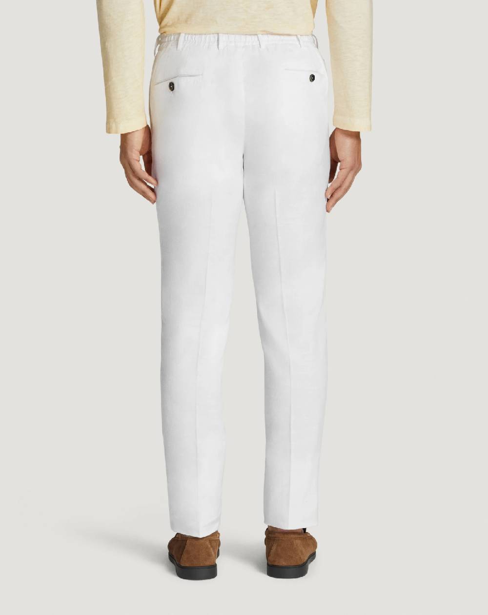 Pt Torino Pantaloni Slim In Lino Stretch Délavé