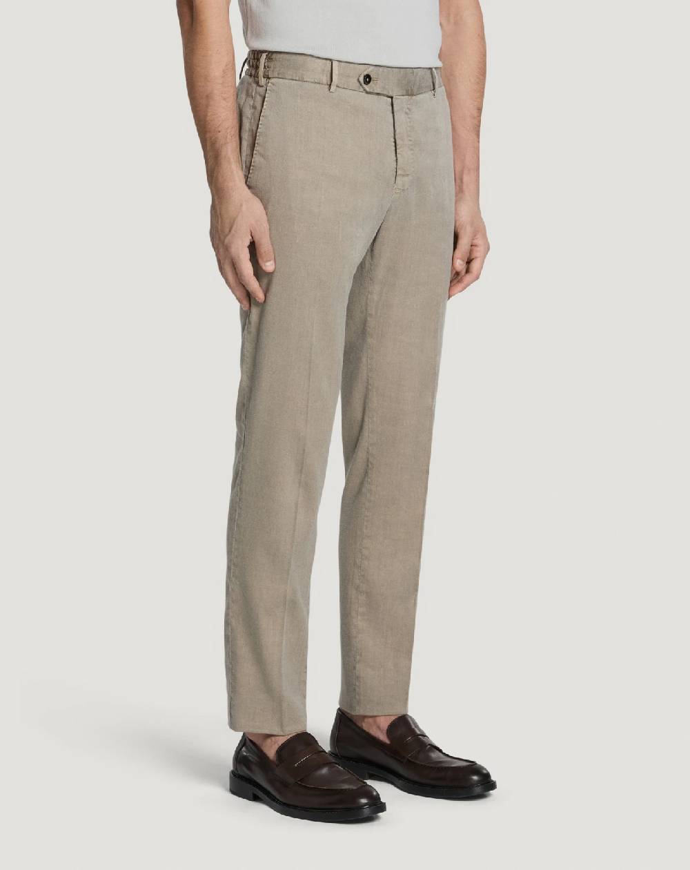 Pt Torino Pantaloni Slim In Lino Stretch Délavé