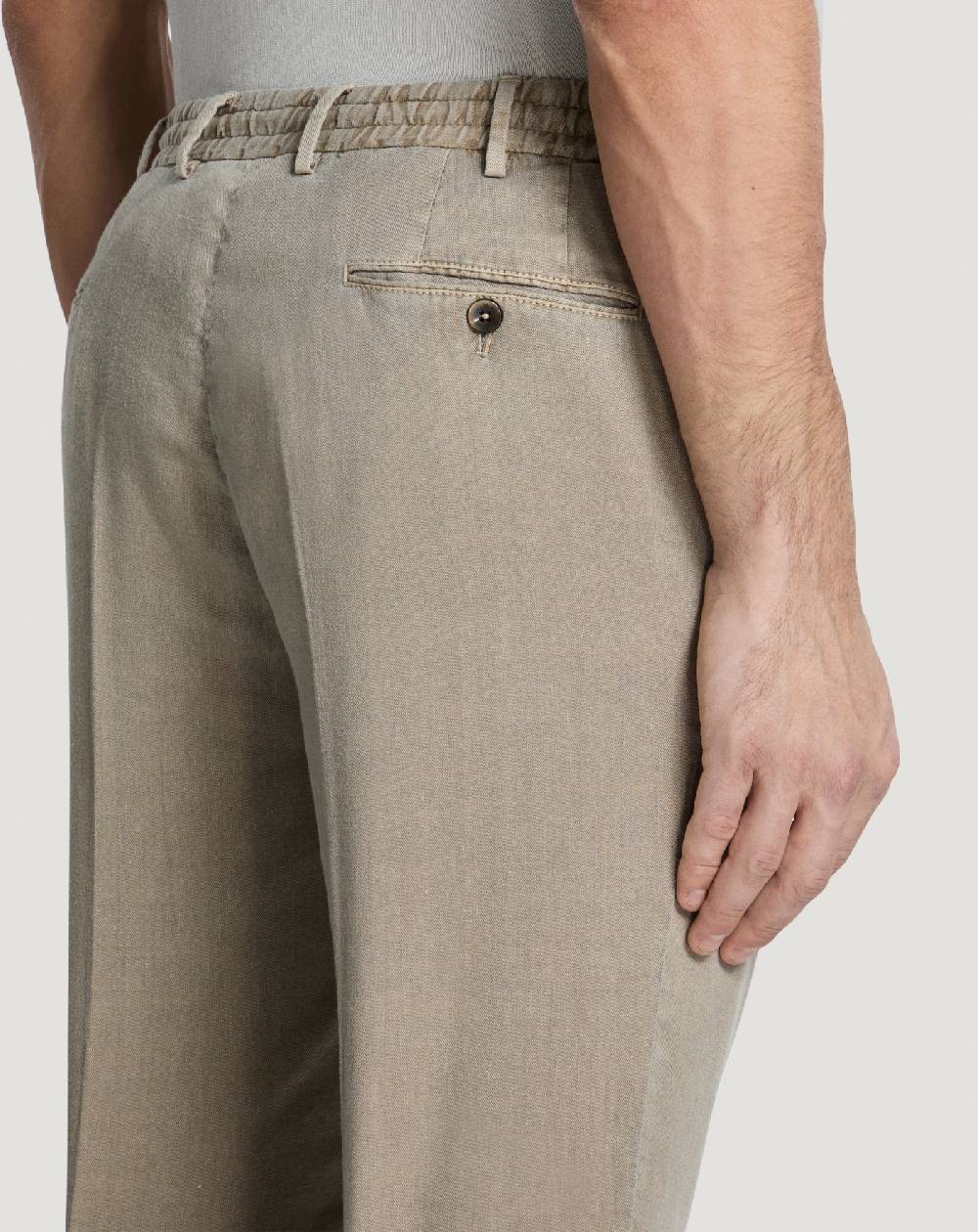 Pt Torino Pantaloni Slim In Lino Stretch Délavé